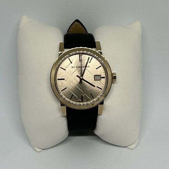 Burberry BU9134 Women's Black Leather Strap Analog Dial Quartz Wrist Watch HME94 - Picture 1 of 11